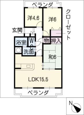 セルサス コロク(3LDK/4階)の間取り写真