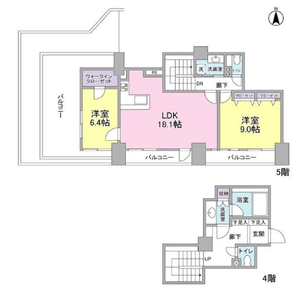ロイヤルステージ目白(2LDK/4階)の間取り写真