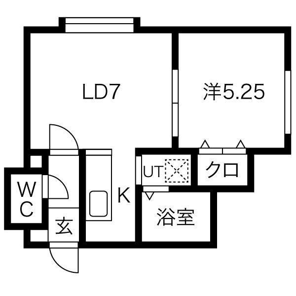 メゾンパークス南28(1LDK/2階)の間取り写真