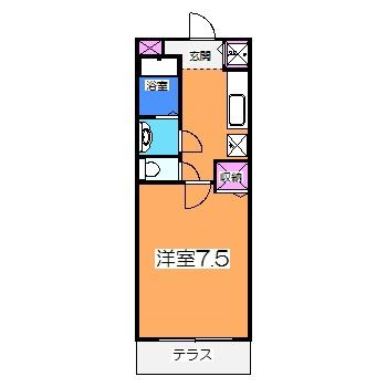 フジパレス シェソワ土塔(1K/1階)の間取り写真