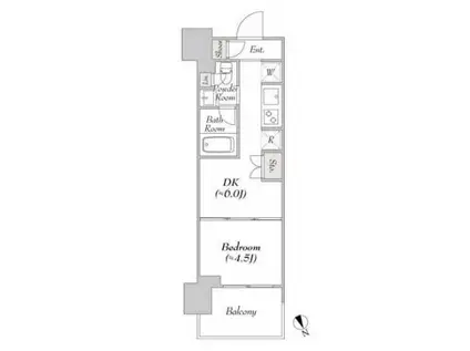 ウエリスアーバン水天宮前(1DK/8階)の間取り写真