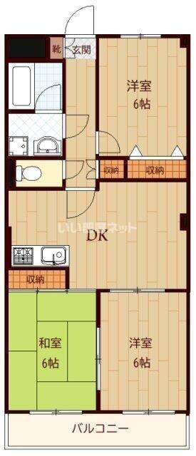 CIELO・GARDEN I(3DK/3階)の間取り写真