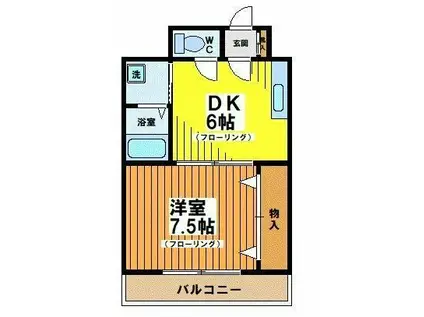 リアライズマンション(1DK/4階)の間取り写真