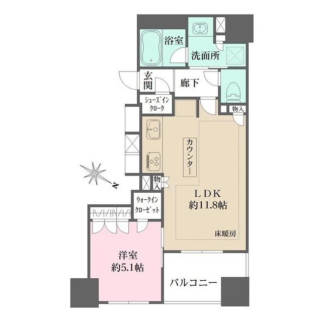 BELISTA人形町(1LDK/7階)の間取り写真