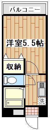 ベイサイドヒルズ岸谷(1K/2階)の間取り写真