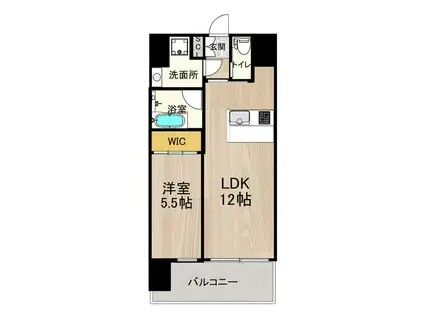 プレジオ九条(1LDK/11階)の間取り写真