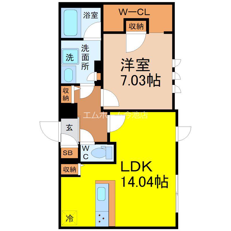 QUADOR NOIE 今池(1LDK/3階)の間取り写真