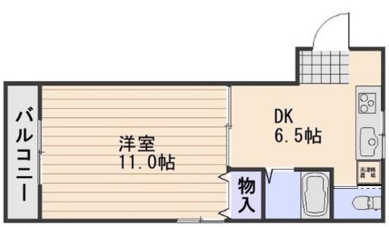 サンライズII(1DK/2階)の間取り写真