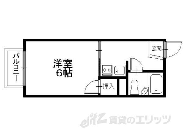 プレステージ後三条(1K/1階)の間取り写真