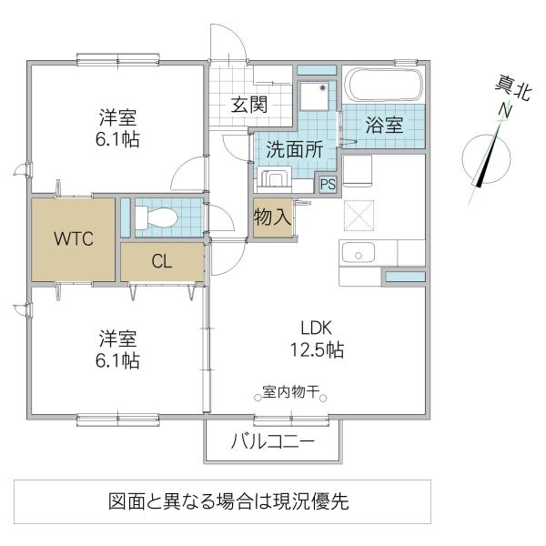ルナ・ピエーナ(2LDK/1階)の間取り写真