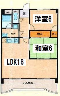 ラフォーレDAIDOU(2LDK/3階)の間取り写真