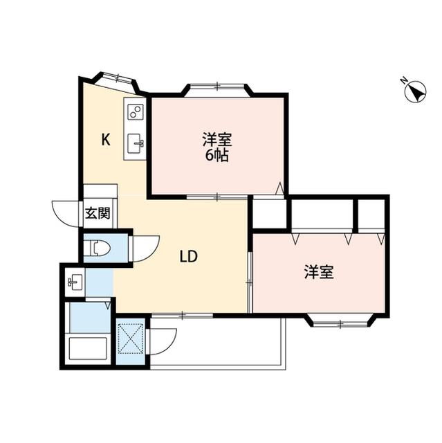 マノアールA(2LDK/2階)の間取り写真