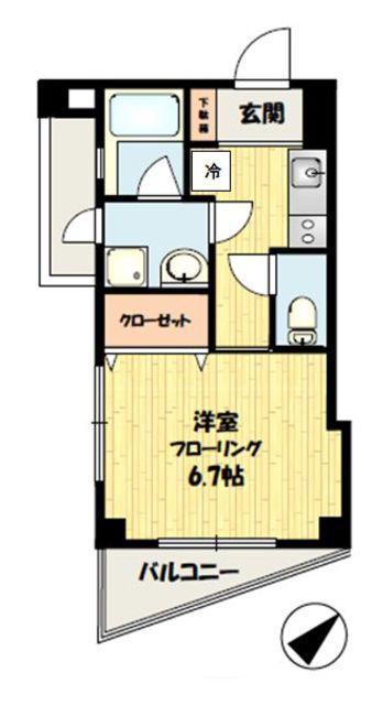 CSハウス(1K/2階)の間取り写真