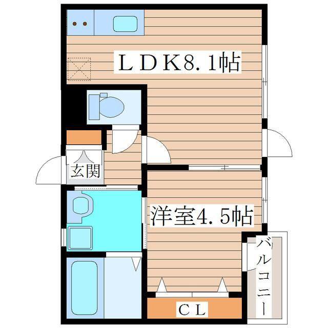 仙台市地下鉄東西線 宮城野通駅 徒歩18分 2階建 築13年(1LDK/1階)の間取り写真