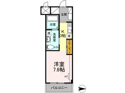 アークK(1K/2階)の間取り写真