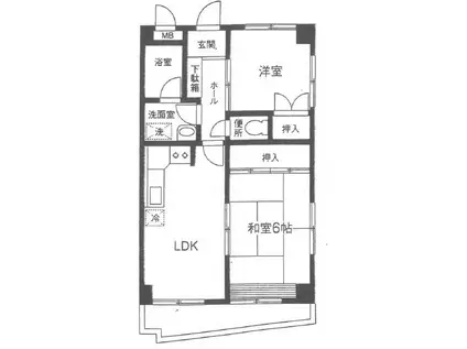 KMハウス(2LDK/3階)の間取り写真