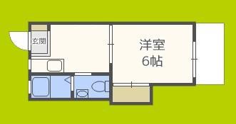 シャトーミツ(1DK/1階)の間取り写真