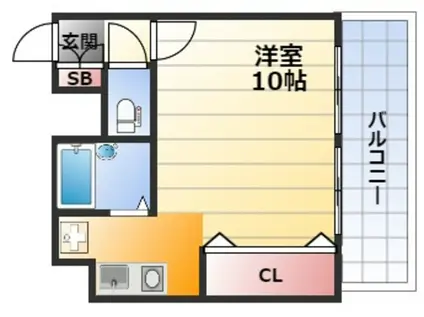 ノルデンハイム東三国IIIB棟(1K/7階)の間取り写真