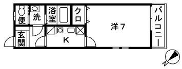 エクレール辻堂I(1K/1階)の間取り写真