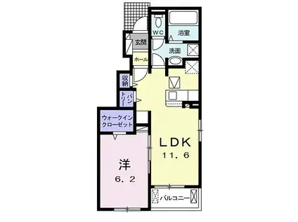 Tステージ(1LDK/1階)の間取り写真