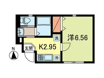 サットンプレイス・キーファ(1K/1階)の間取り写真