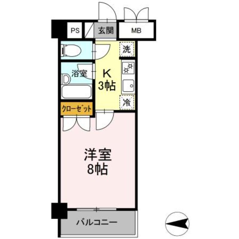 コージーコートひだまり館(1K/2階)の間取り写真