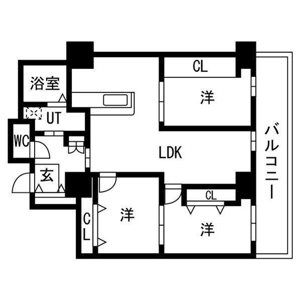 シティコート目黒4棟(3LDK/9階)の間取り写真