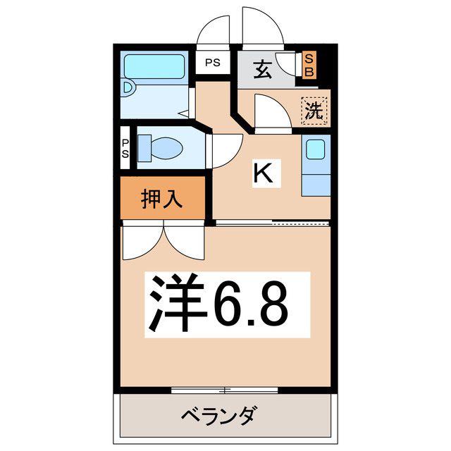 メイリリー幸町(1K/4階)の間取り写真