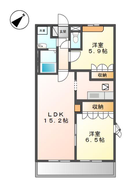 SUN FOREST(2LDK/1階)の間取り写真
