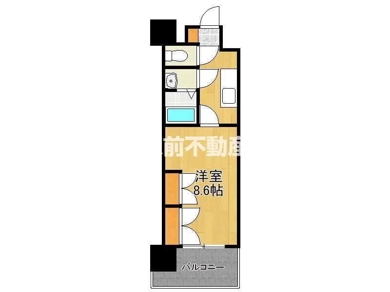 RJRプレシア佐賀(1K/1階)の間取り写真