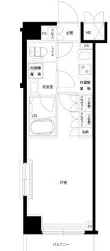 ルーブル武蔵新城六番館(1K/2階)の間取り写真
