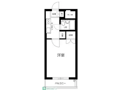 アカデミーグローリア初穂町田合同ビル(1K/9階)の間取り写真