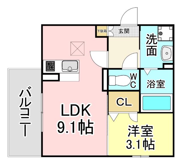 D-ROOM南方(1LDK/1階)の間取り写真