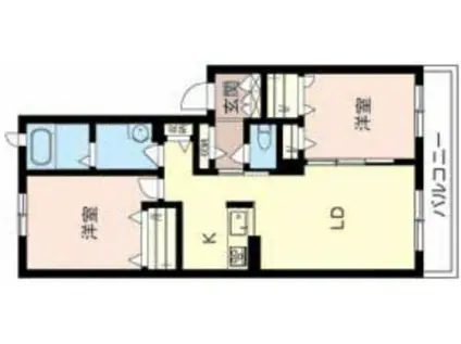 シャーメゾン原田元町(2LDK/1階)の間取り写真