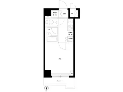 ルーブル明大前(1K/4階)の間取り写真