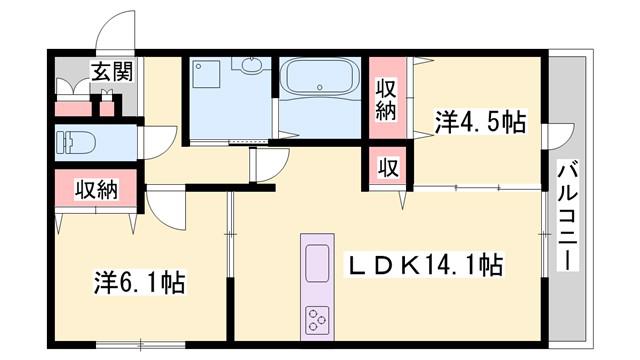 ステラフォーリア(2LDK/2階)の間取り写真