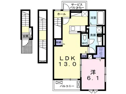 レガリア(1LDK/3階)の間取り写真