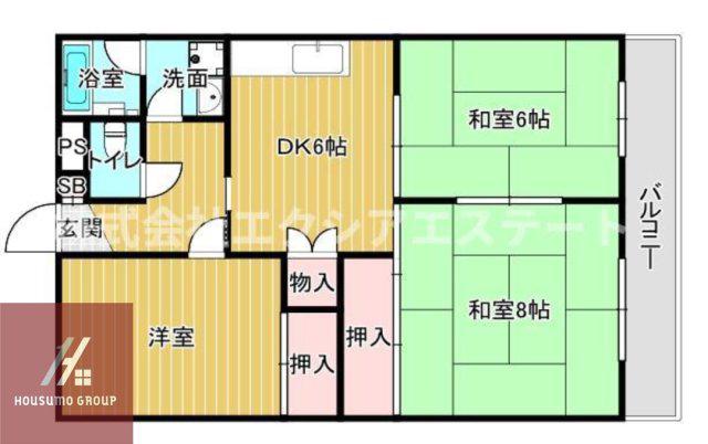 入江マンション(3DK/3階)の間取り写真