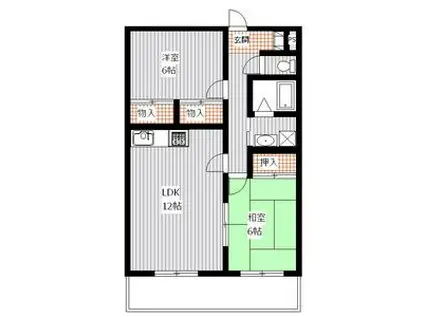 フォーザック鳥居通(2LDK/1階)の間取り写真