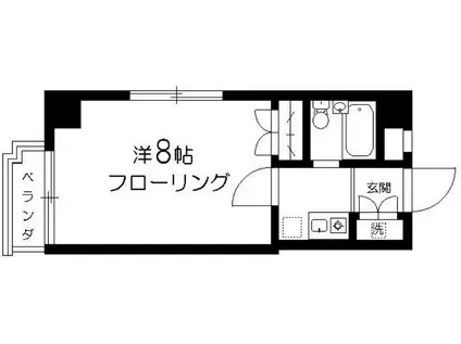 サンクレール的場(1K/3階)の間取り写真