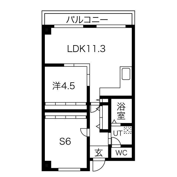 阪神ハイグレードマンション7番館(2LDK/3階)の間取り写真