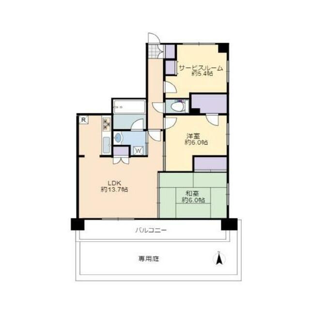 コンフォートパレス本厚木ファーストステージ(2SLDK/1階)の間取り写真