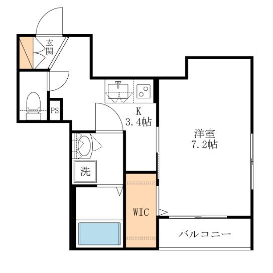 さくらハウス(1K/2階)の間取り写真