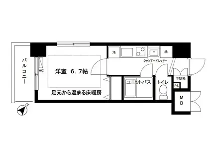 パークスクエア(1K/10階)の間取り写真