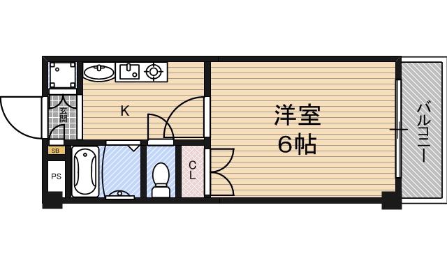 Mプラザ城東六番館(1K/5階)の間取り写真