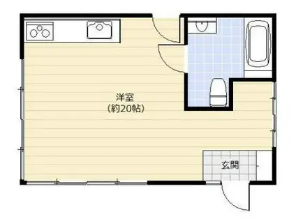 樫山ビル若葉荘(ワンルーム/1階)の間取り写真