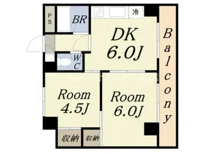 ラパンジール朝潮橋(2DK/7階)の間取り写真