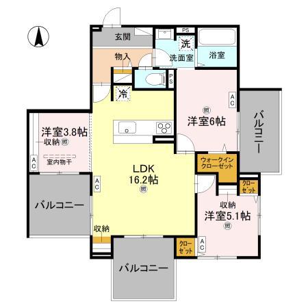 ウエスタンハイツ19(3LDK/3階)の間取り写真