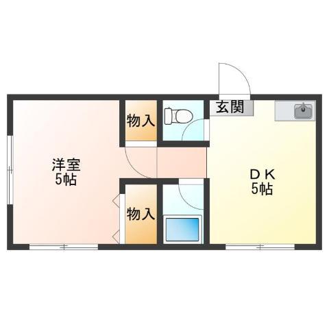 サンローズ小林(1DK/4階)の間取り写真