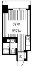 サンライズ入谷(ワンルーム/5階)の間取り写真